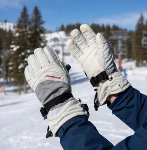 Dakine Men's Snowboard Ski Gloves Grey Red Insulated Winter Gauntlet Size M